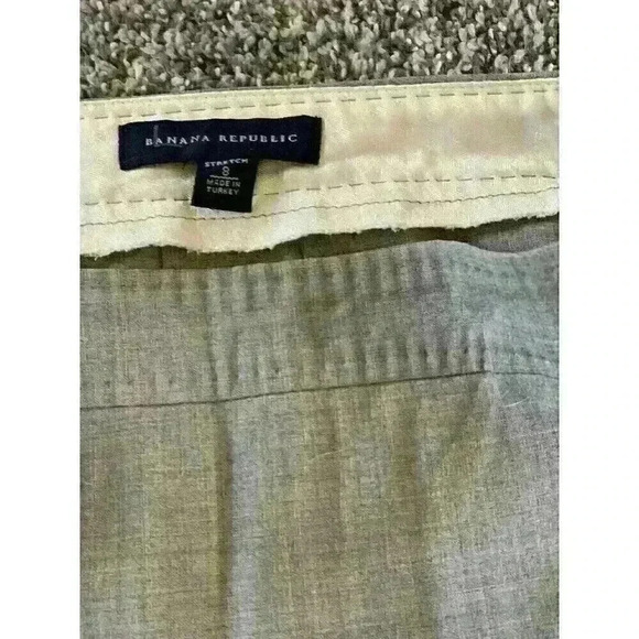 Tan Banana Republic Stretch Pencil Skirt Front Pockets Back Zip Size 8 - Picture 5 of 6